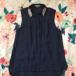 Fashion Union Navy Blouse